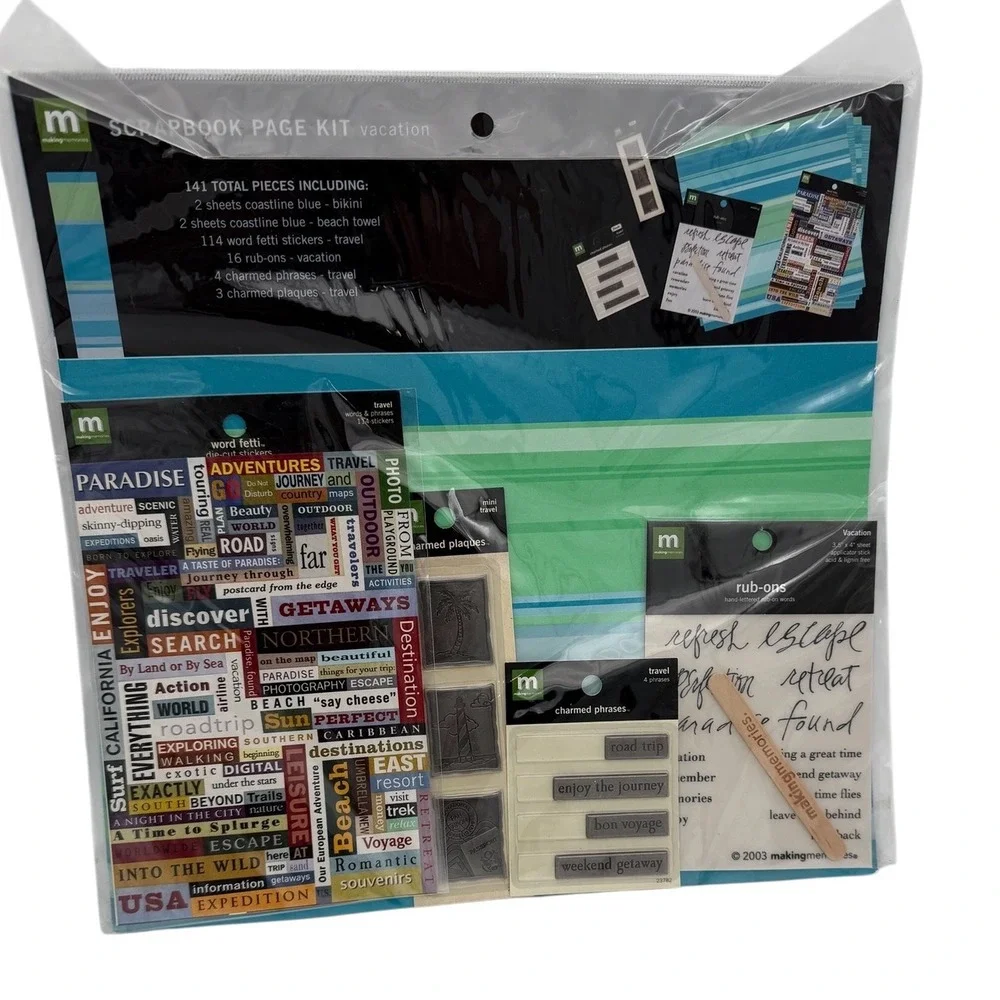 Making Memories Vacation Scrapbook Page Kit 141pc Travel Beach Coastline 25786